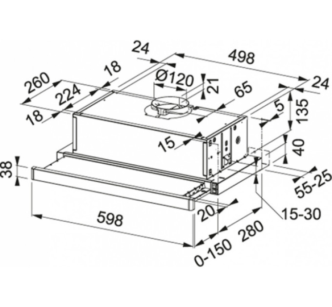 Витяжка Franke Smart Telescopic FSM 601 BK/GL (315.0489.958)