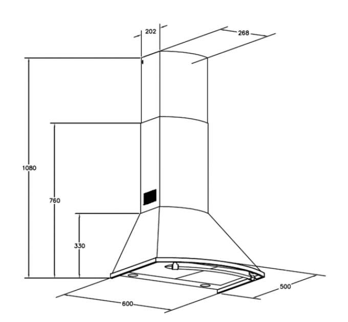 Витяжка Pyramida KM 60/B BL Rustico