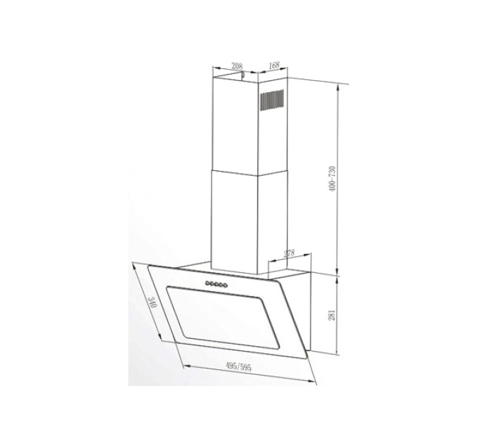 Витяжка Interline ROCK BL A/60 PB/2/T