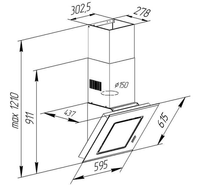 Вытяжка Pyramida BT 60 M BL