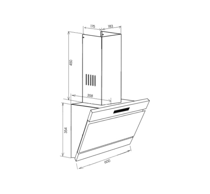 Витяжка Zirtal FORTE 60 BL