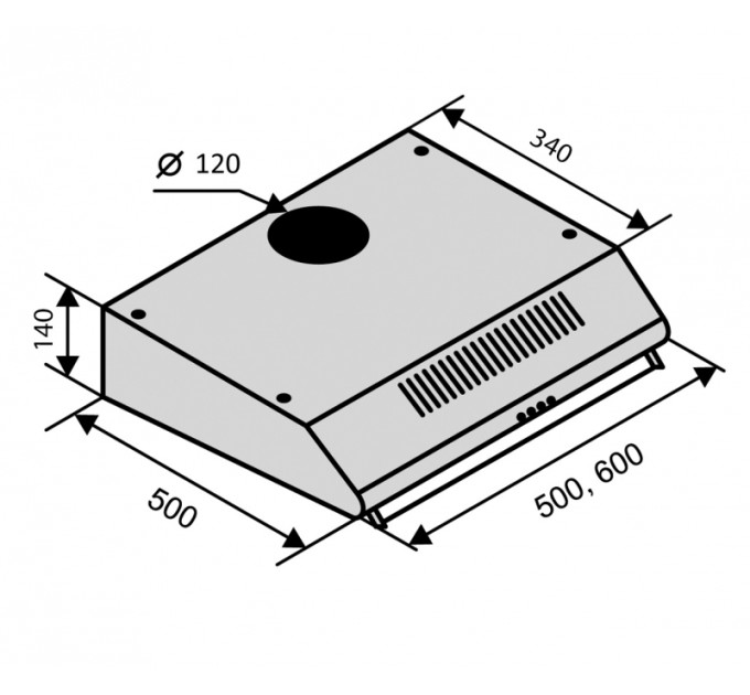 Вытяжка Ventolux ROMA 50 INOX LUX
