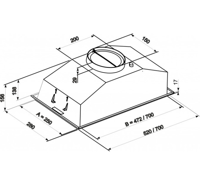 Витяжка Eleyus Modul 700 LED SMD 70 IS