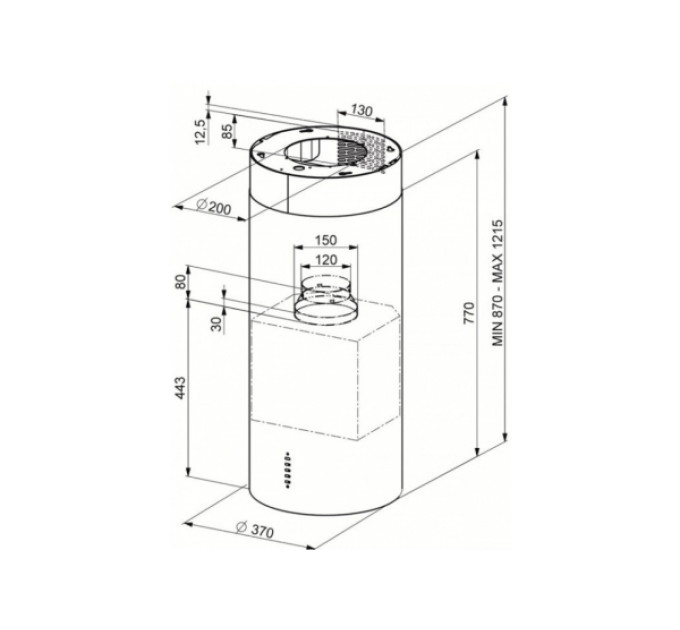 Вытяжка FABER CYLIND I.EVO PLUS WH GL