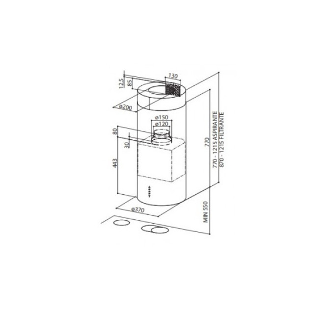 Вытяжка FABER CYLINDRA IS./4 EV8 X A37