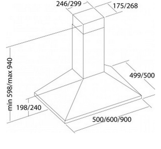 Вытяжка Pyramida KH 50 Ivory (1000)