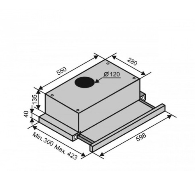 Вытяжка Ventolux Garda 60 INOX (650) IT