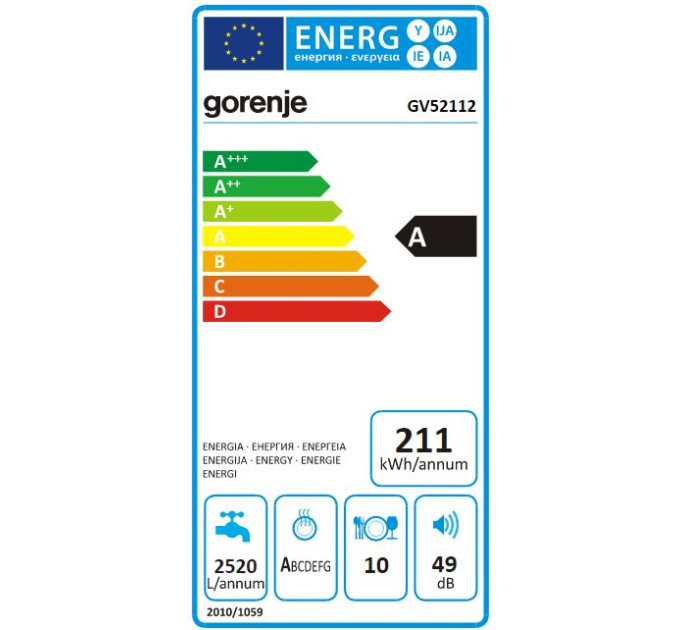 Посудомийна машина Gorenje GV52112