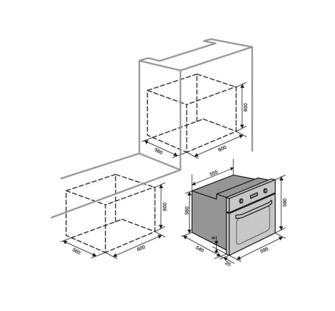 Духовой шкаф Ventolux BARCELONA 76L TC (BK)