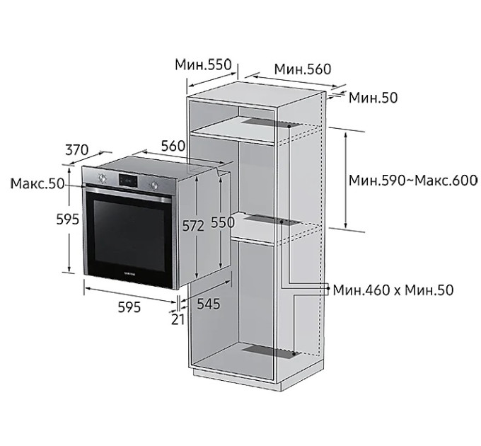 Духова шафа Samsung NV75K3340RS/WT