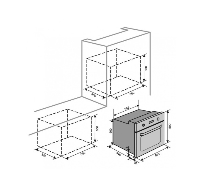 Духова шафа Ventolux BARCELONA 6 MT (BK) 76L