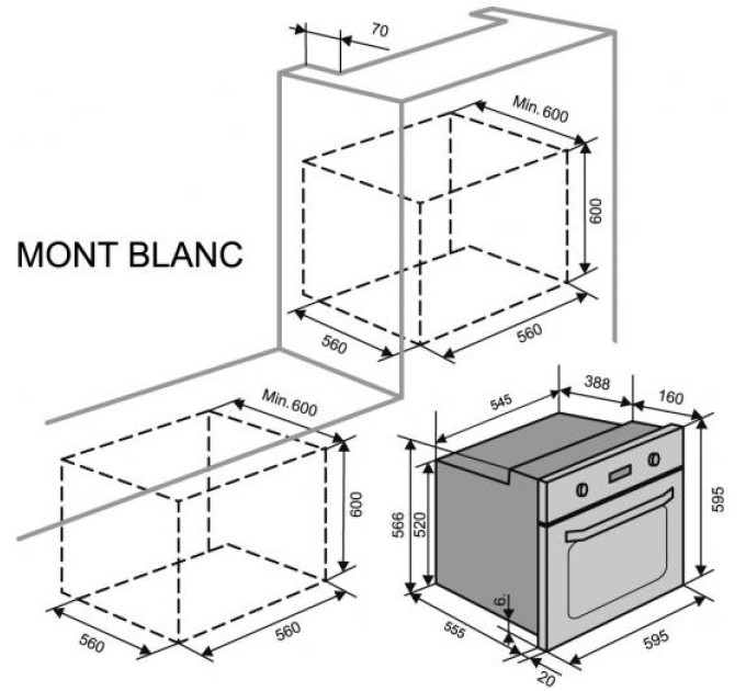 Духовой шкаф Ventolux MONT BLANC