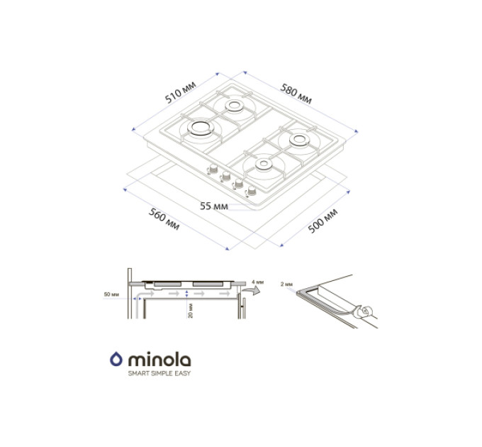 Варочная поверхность Minola MGM 61421 WH