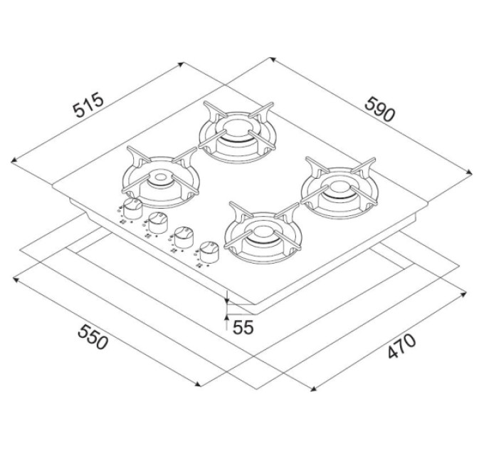 Варочная поверхность Minola MGG 61063 WH