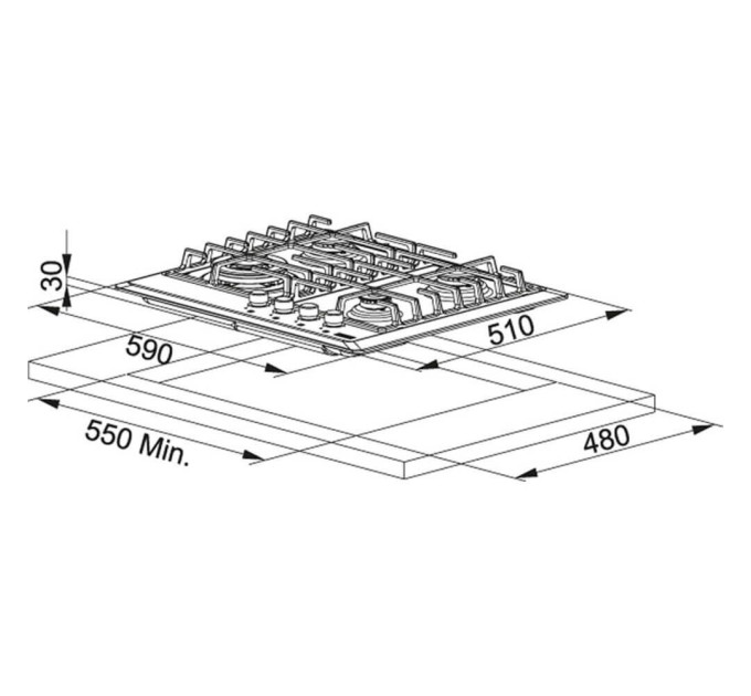 Варильна поверхня Franke Smart FHM 604 3G TC WH (106.0155.413)