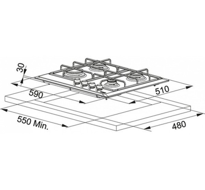 Варочная поверхность Franke Smart FHLM 604 4G GF (106.0263.748)