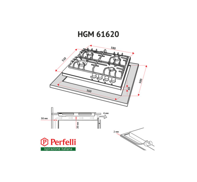 Варочная поверхность Perfelli HGM 61620 I