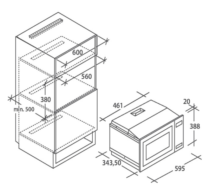 Встраиваемая свч Candy MIC 20 GDFX
