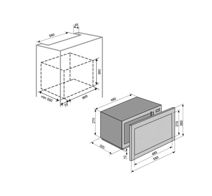 Встраиваемая свч Ventolux MWBI 23 G X