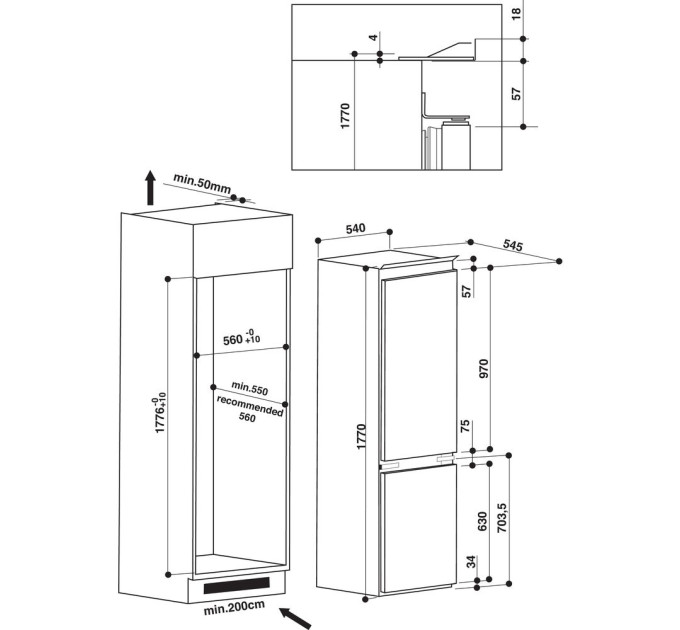 Холодильник вбудований Whirlpool ART 6610/A++