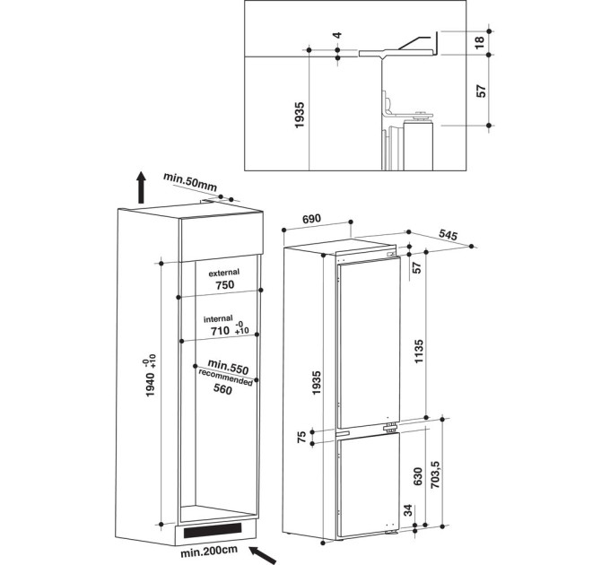 Вбудований холодильник Whirlpool SP 40801 EU