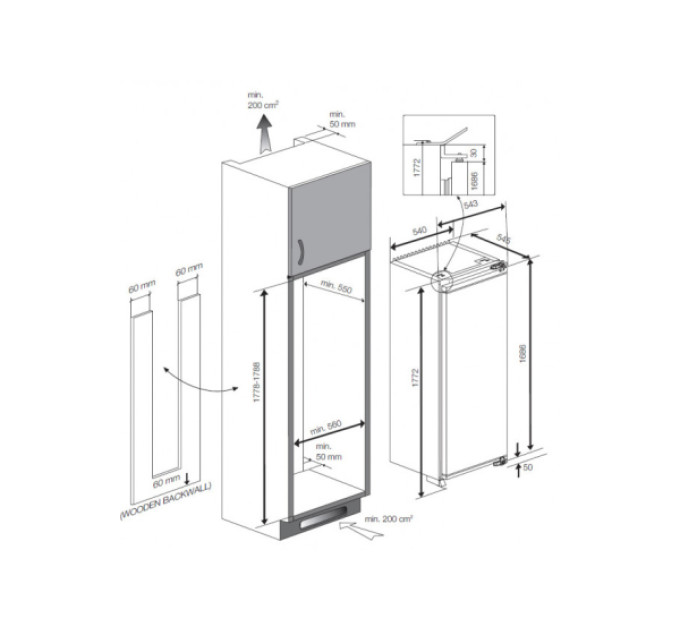 Встраиваемый холодильник Beko LBI3001