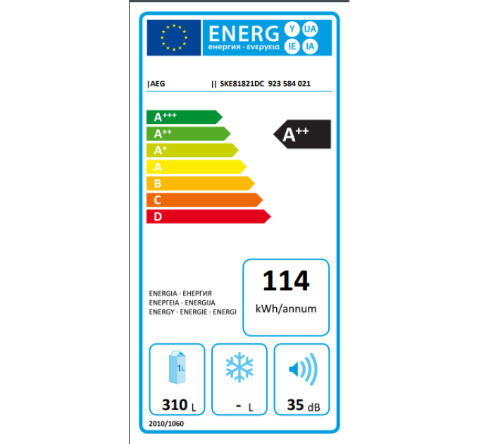 Встраиваемый холодильник Aeg SKE81821DC
