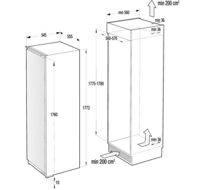 Вбудований морозильник Gorenje FNI5182A1