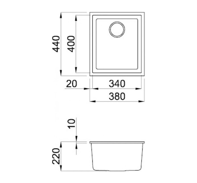 Кухонная мойка Elleci Q 100 under top old white 92