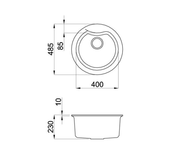 Кухонная мойка Elleci Ego Round bianco 52