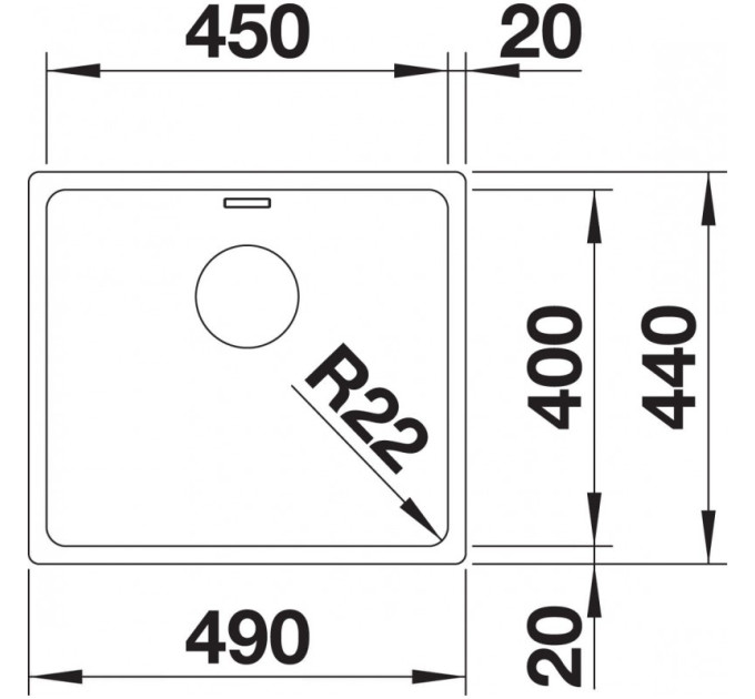 Кухонная мойка Blanco ANDANO 450-U 522963