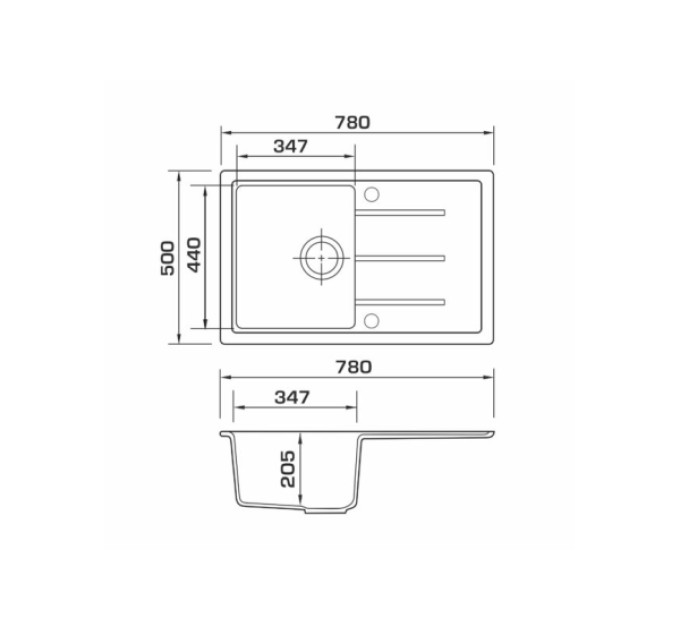 Кухонная мойка Granado Toledo grafito (780*500mm.)