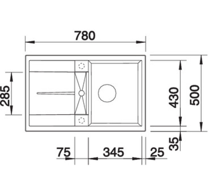 Кухонная мойка Blanco METRA 45S 513027