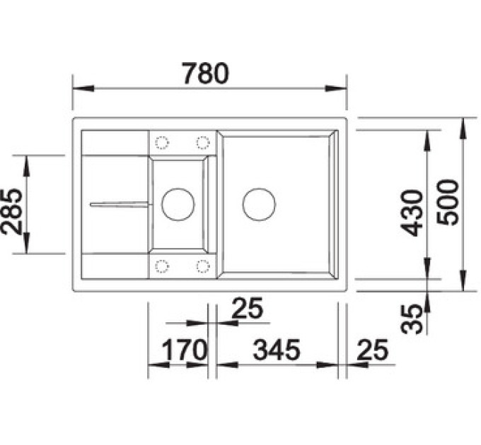 Кухонная мойка Blanco METRA 6S Compact 515044