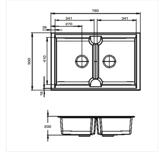 Кухонная мойка Granado Cordoba white (780*500mm.)