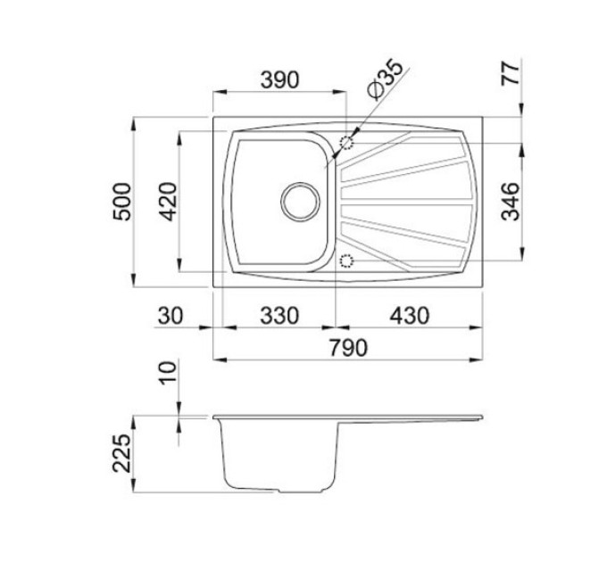 Кухонная мойка Elleci Living 300 rame 72