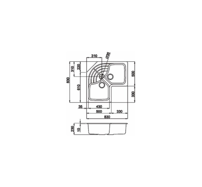 Кухонная мойка Elleci Master Corner bianco 52