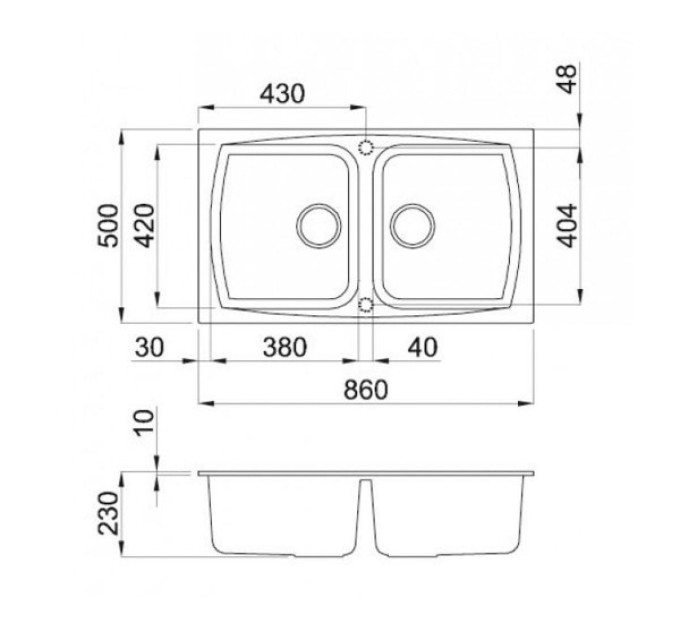 Кухонная мойка Elleci Living 450 bianco 52