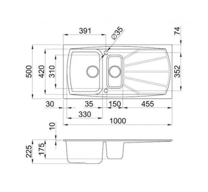 Кухонна мийка Elleci Living 475 bianco 52