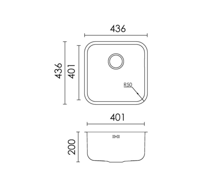 Кухонне миття Elleci Space 450 under top