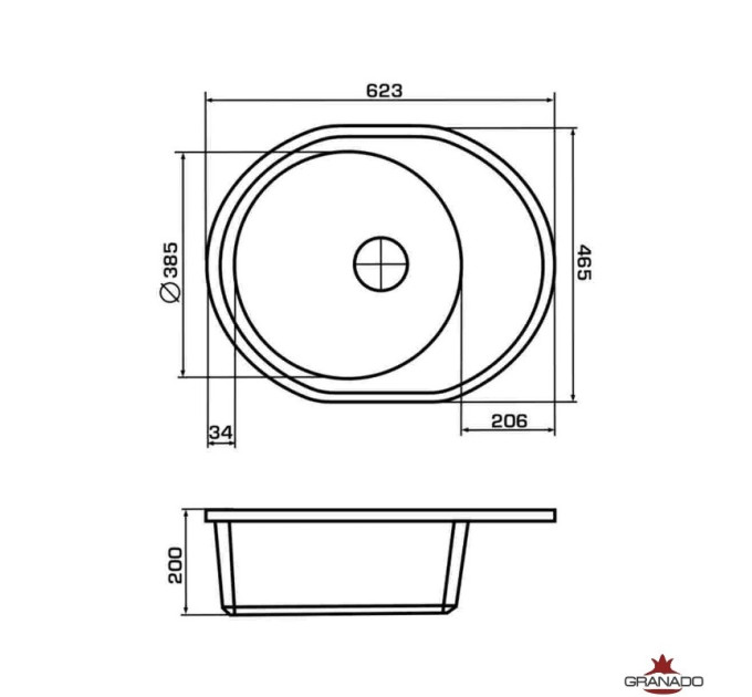 Кухонная мойка Granado Sevilla Ivory (620*500 mm.)