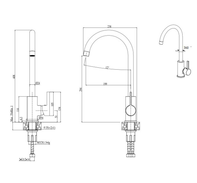 Смеситиль Elleci C01 AVENA 51