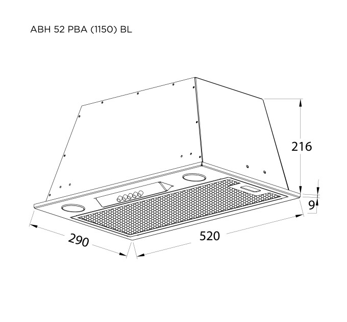 Витяжка Pyramida ABH 52 PBA (1150) BL