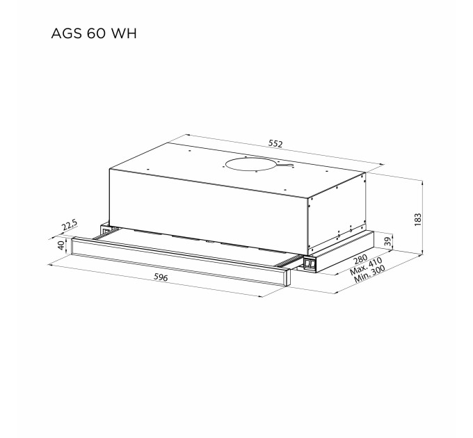 Вытяжка Pyramida AGS 60 WH