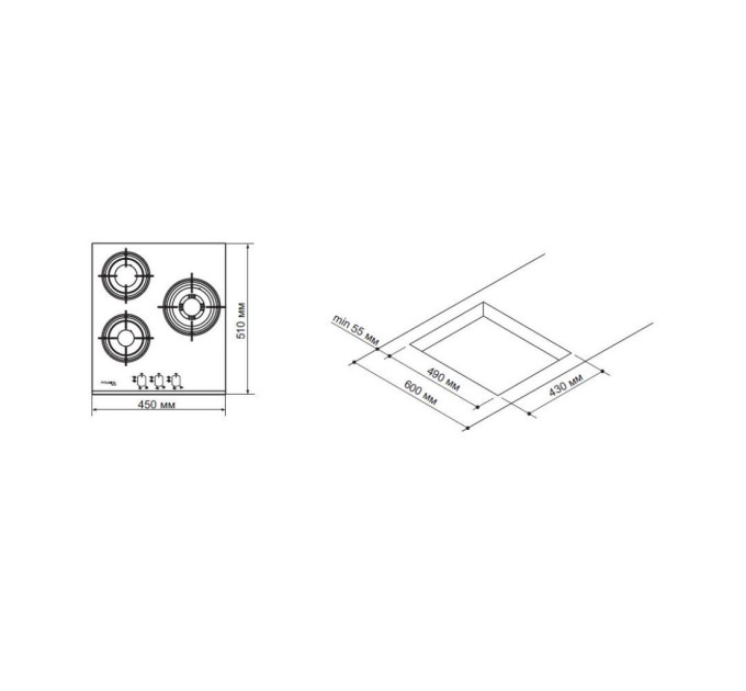 Варочная поверхность Pyramida PFG 450 S BLACK