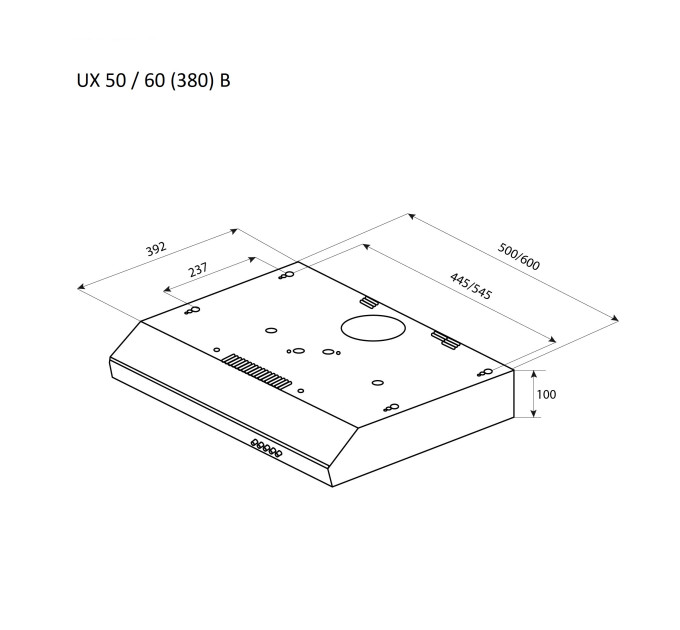 Вытяжка Pyramida UX 60 (380) B BL