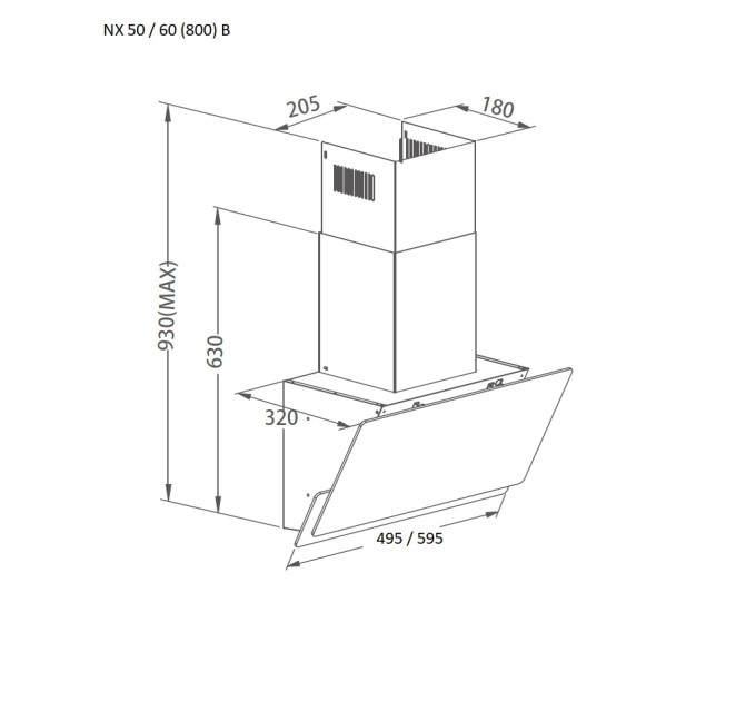Вытяжка Pyramida NX 60 (800) B GBL