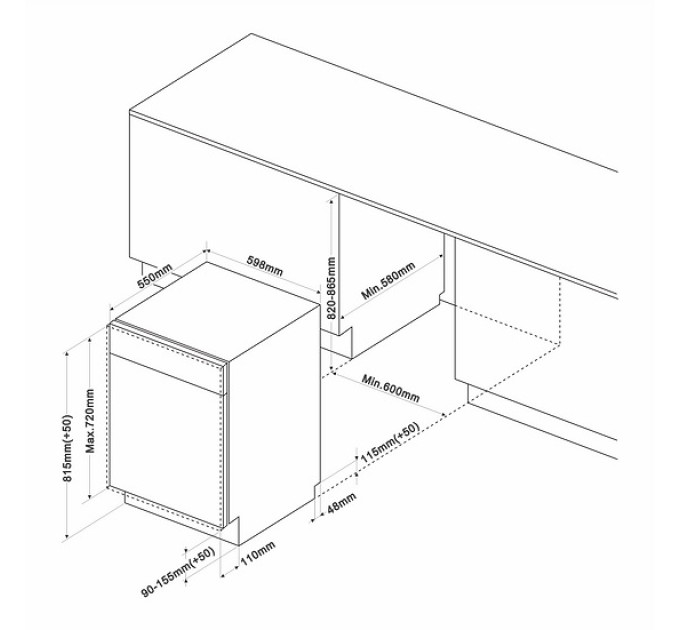 Посудомийна машина PRIME Technics PDW 60120 DSBI