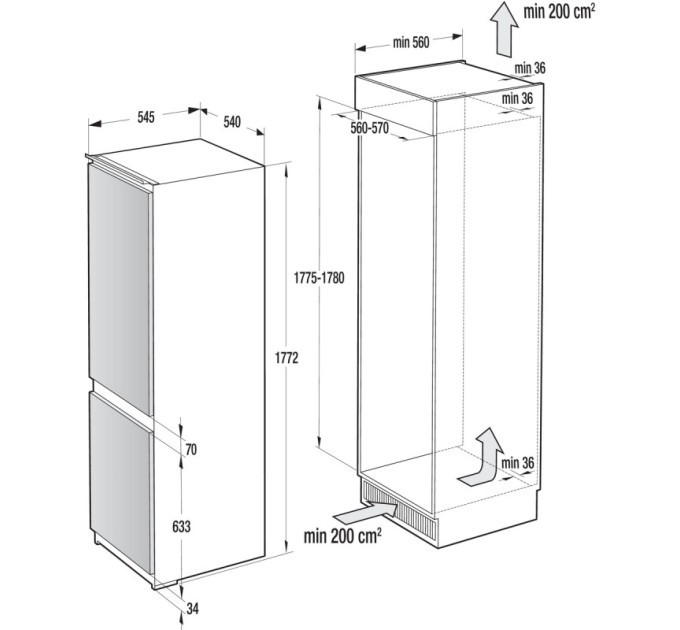 Вбудований холодильник Gorenje NRKI418FE0