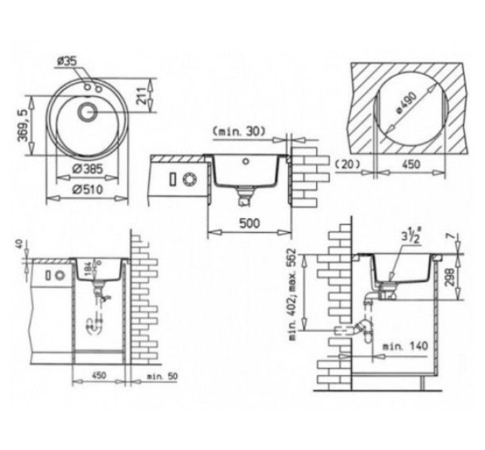 Кухонная мойка Teka  CENTROVAL 45 TG КАРБОН 40143216